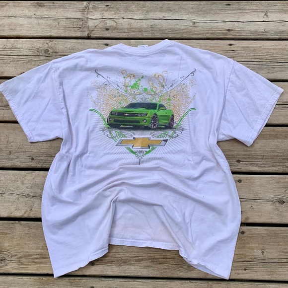 💛 Rare Vintage Chevrolet Green Camaro Graphic Tee | Gildan XL Thraahed - Picture 3 of 9